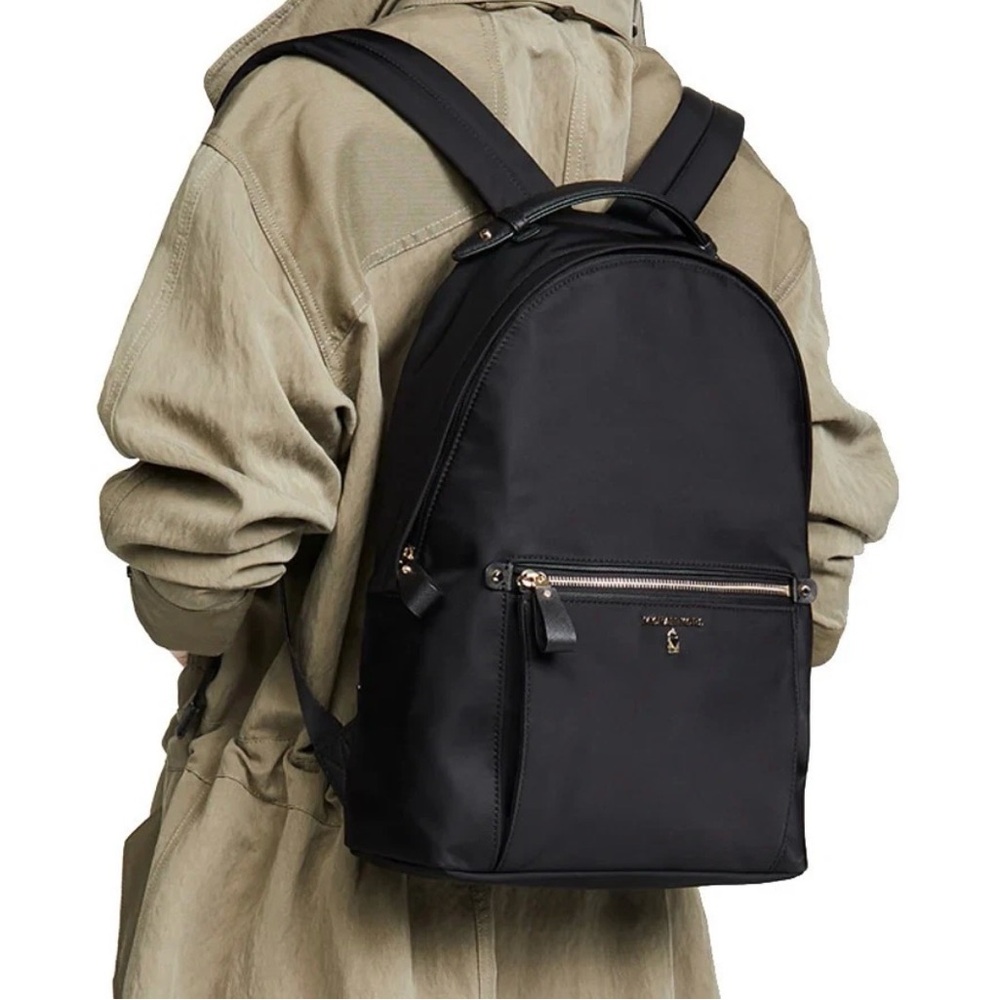 NEW Michael Kors Black Nylon Kelsey Large Backpack Travel Laptop City Designer